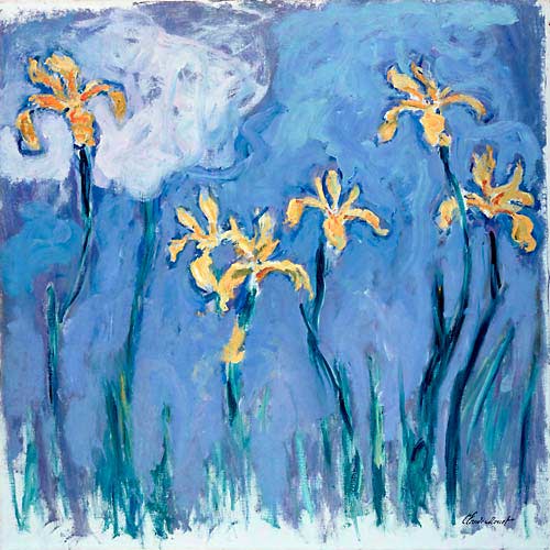 Claude Monet - Yellow lilys and pink cloud
