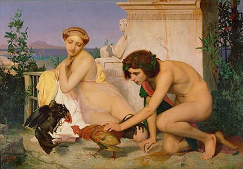 Jean-Léon Gérôme - Young Greeks Encouraging Cocks to Fight
